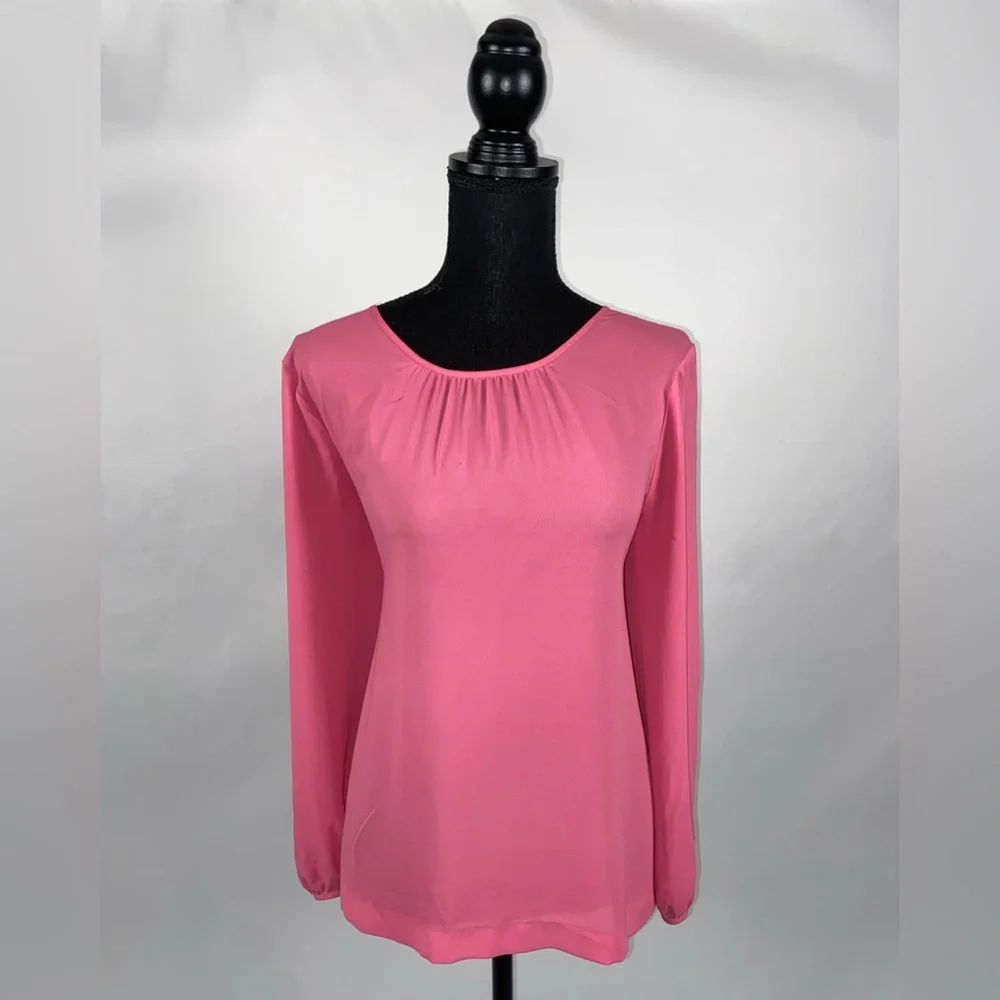 J.Crew Pink Sheer Blouse Top Size 8 J by J.Crew